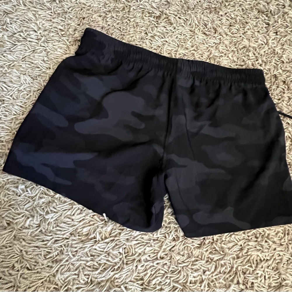 Athletic black camo shorts